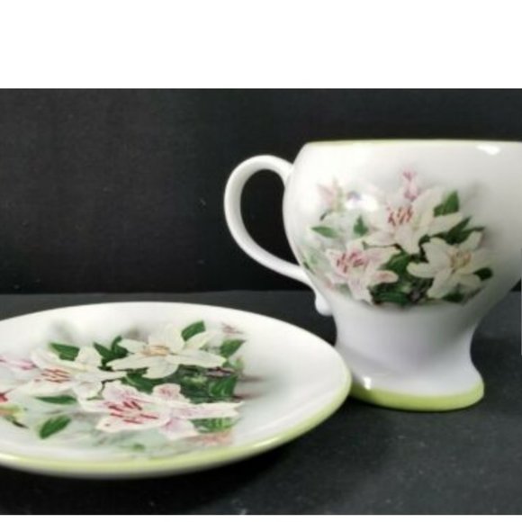 HUMMINGBIRD AND LILIES TEACUP & SAUCER COLLECTORS CHOICE by LENA LIEL TELEFLORA - Picture 3 of 6